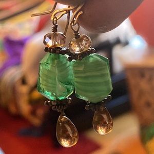 Vintage Glass Bead earrings 925